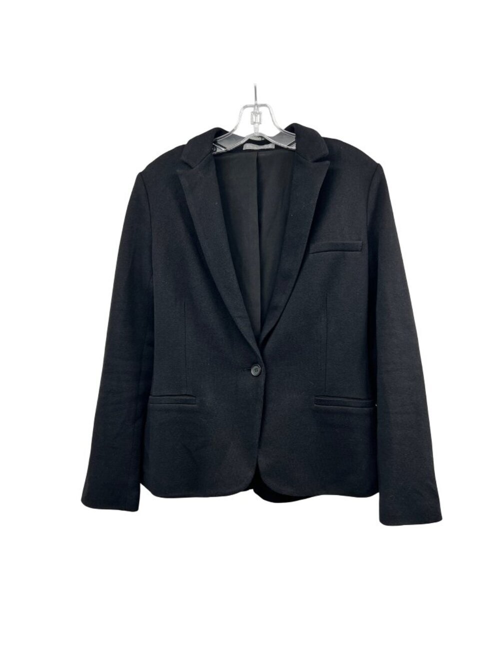Olivia Moon Womens Blazer Single Button Black/Gray Size Small Soft Knit